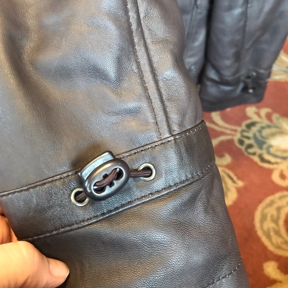 Women’s Large, Brown, Long, Leather Jacket - Picture 10 of 12